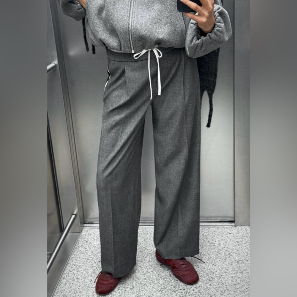 NWT Zara side stripe double waist pants.